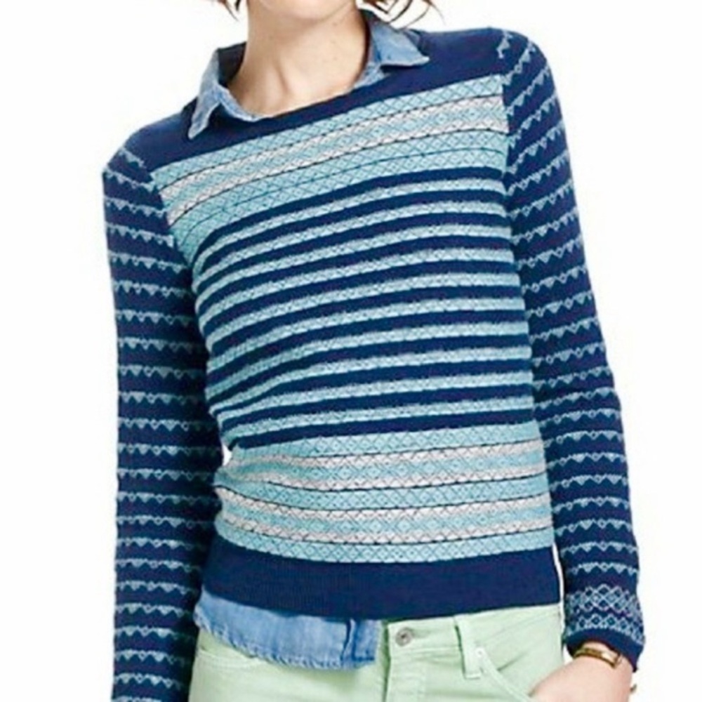 Anthropology Embroidered Wool Sweater